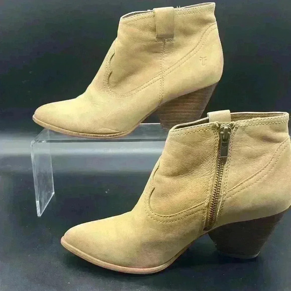 FRYE Reina bootie womens 8 cognac western leather - Picture 1 of 10
